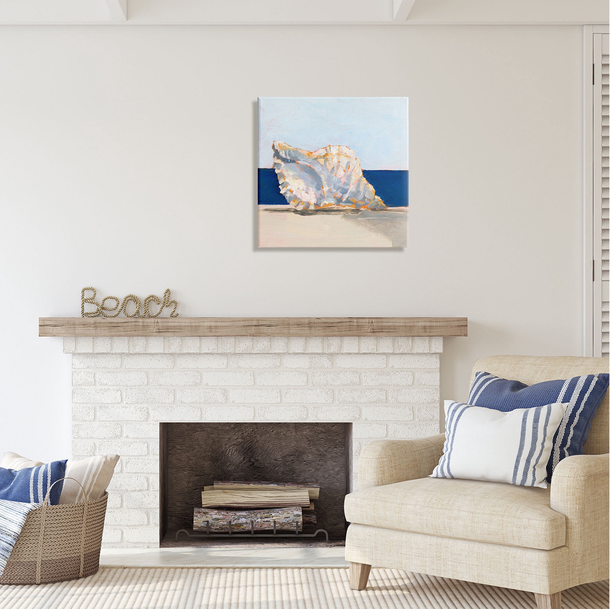 Stupell Industries Conch Still Life Painting Animals & Insects Painting Gallery Wrapped Canvas Print Wall Art, 24 x 24