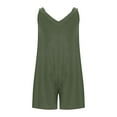 thumbnail image 6 of Tnhcen Women's Summer Sleeveless V-Neck Jumpsuit - Waffle Knit Pocket Romper with Side Slit Lightweight Stretchy Stretch Jumpsuit S-2XL Multiple Colors Available, 6 of 9