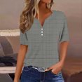thumbnail image 1 of Fiudx Ofertas de La Semana Camiseta de Color Liso con Cuello En V para Mujer, 1 of 4