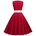 thumbnail image 4 of Pompotops Robe Décontractée Mode pour Femmes Col Rond Sans Manches Robe Longueur Genou, 4 of 8