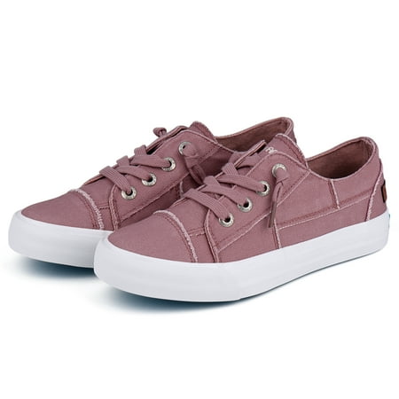 JENN ARDOR Women s Canvas Shoes Classic Splicing Slip on Casual Driving Loafers Lace up Platform Footwear Casual Sneakers Low top Indoor Outdoor Walking Flats