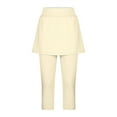 thumbnail image 6 of Fglymey Skirt with Leggings Attached for Women Workout Knee Length Swim Capris Pants Beige S, 6 of 6