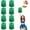 Colorful+Green, variant on 8 Pcs Cheerleading poms,pom poms Cheerleading with Finger for Rooters Cheering Squad Team Spirit Sports (Colorful+Gold)
