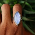 thumbnail image 4 of Blue Fire Moonstone Ring, Split Band Ring, Marquise Cut Stone Ring, Statement Ring, 925 Sterling Silver, June Birthstone, Natural Moonstone*, 4 of 4