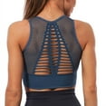 thumbnail image 1 of Women's Seamless Sports Bra Mesh Breathable Openwork Athletic Workout Tank Tops Longline Gym Fitness Running Yoga Tops, 1 of 5