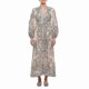 thumbnail image 1 of Linen Midi Dress with Plunge Neckline and Stylish Design for Women, 1 of 5