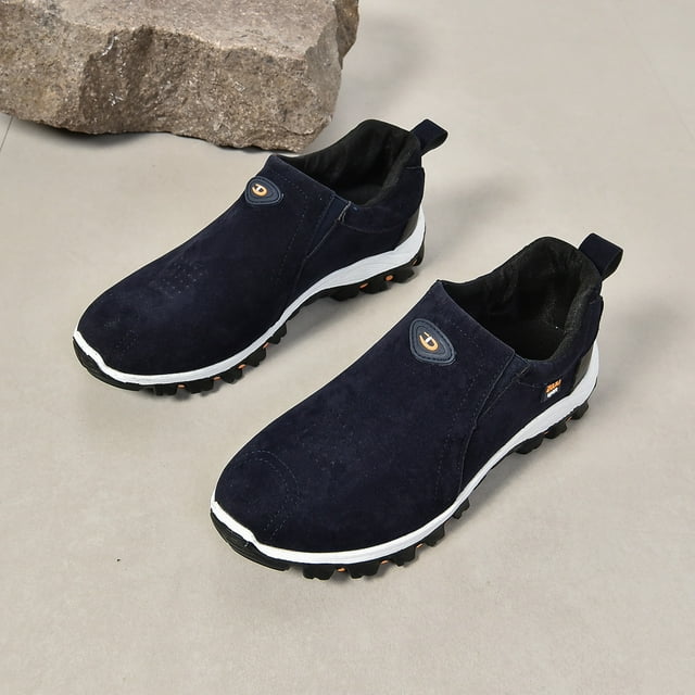Zapatos de hombre para exteriores de gran tamaño, zapatos deportivos casuales de primavera y otoño, zapatos de punta redonda de moda para pies poco profundos