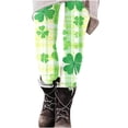 thumbnail image 5 of lcziwo Back Packs Sales for School, St Patricks Day Leggings for Women Casual Stretchy High Waisted Yoga Pants Trendy Shamrock Print Running Leggings Full Length Tight Trousers Multicolor L, 5 of 7