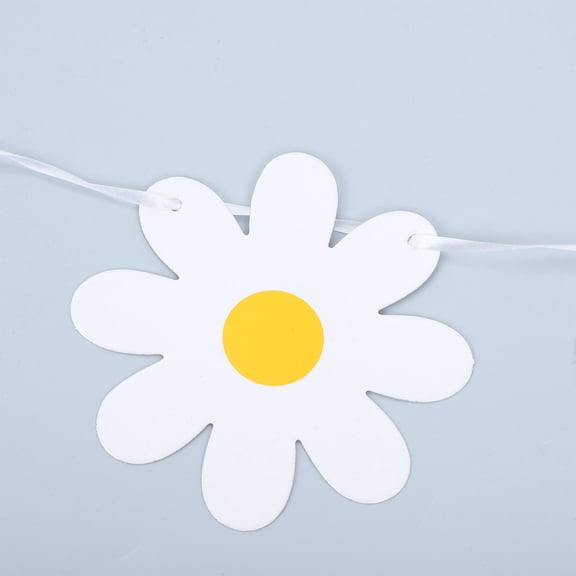 HAMPPLIES 5Pcs Daisy Banner Flower Hanging Sign For Family Celebration Backdrop