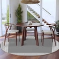 thumbnail image 4 of Grey Geometric Large Area Rugs for Bedroom Living Room, Soft Non Slip Carpet Bedside Rug, Bohemia Tribal Farm Tribal Patterned Round Floor Cover Kitchen Accent Rug 8' for Dining Room/Office, 4 of 9