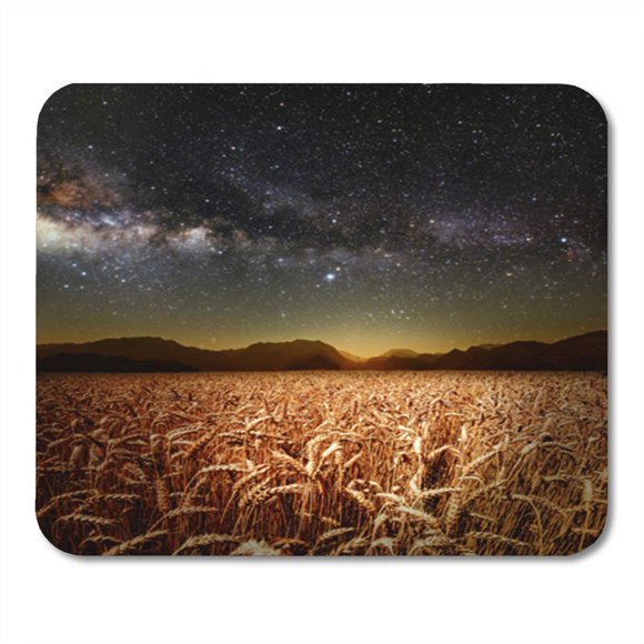 POGLIP Field of Grass Meadow Wheat Under Stars Sky This Mousepad Mouse Pad Mouse Mat 9x10 inch