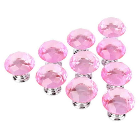 - Walfront 10 Pcs Crystal Glass Cabinet Knobs 30mm Diamond Shape Drawer Kitchen Cabinets Dresser Cupboard Clear Wardrobe Pulls Handles