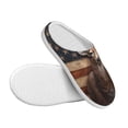 thumbnail image 3 of Fotbe Deer American Flag Wall Pattern Women's Fuzzy Curly Fur Memory Foam Loafer Slippers Indoor Outdoor Slippers Winter Home Shoes-37/38, 3 of 7