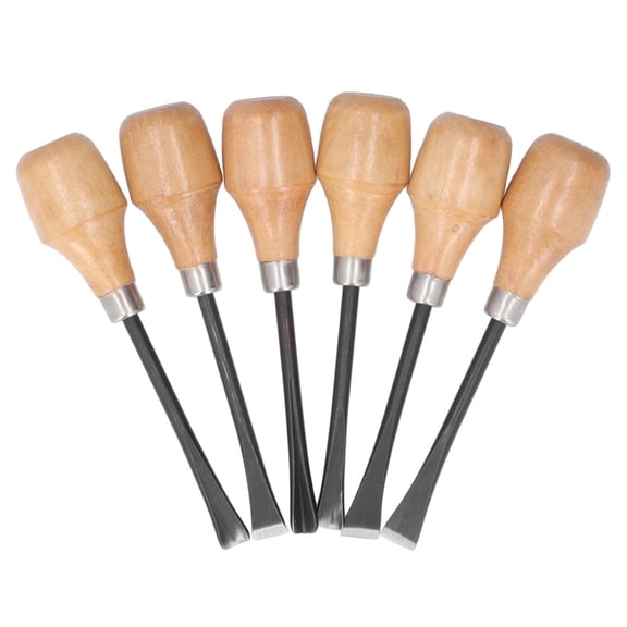 NFTIGB Professional Wood Carving Chisel Set Kit Sculpture Hand Tools Hemispherical Handle DIY Art Craft Accessories for Beginners and Professionals 6 Pieces (16.00x7.00x7.00 cm / 6.3x2.8x2.8 Inches)
