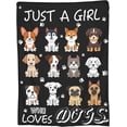thumbnail image 3 of Dog Blanket Gifts for Kid Women Just a Girl Who Loves Dogs Soft Warm Lightweight Cozy Cute Cartoon Animals Lover Throw Blankets for Bed Living Room Sofa Couch Decor 50x60in, 3 of 6