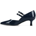 thumbnail image 2 of Journee Womens Carnation Kitten Heel Mary Jane Pointed Toe Buckle Detail Comfort Pumps, Widths Available, 2 of 9