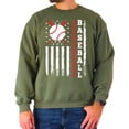 thumbnail image 4 of Patriotic Baseball Sweatshirt for Women, Men & Kids - Game Day USA Flag Sports Pullover Army Green Sweatshirt Adult Small, 4 of 7