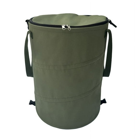 Camping Trash Can Foldable Portable Outdoor Garbage Bin Camping Supplies Garden Storage Bag ArmyGreen
