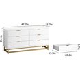 thumbnail image 5 of Enjoy Great Deals Sleek White 6-Drawer Dresser with Gold Accents – Stylish Storage Organizer on Metal Legs for Bedroom, Living Room, or Hallway, 5 of 5