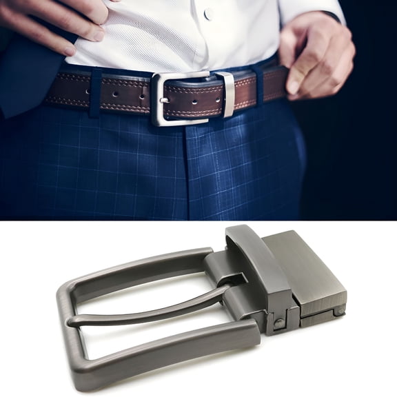 VANIDO 1Pc Belt Buckles Men, Belt Buckle Replacement, Metal Rectangular Belt Buckle Replacement Reversible Swivel Belt Buckle Antique Leather Belt Strap Buckles, Bronze
