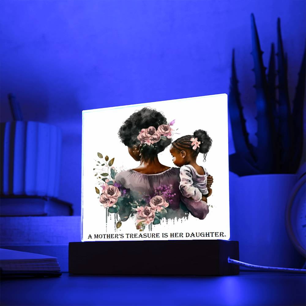 Mother and Daughter Acrylic Square Plaque | A Mother's Treasure is Her ...