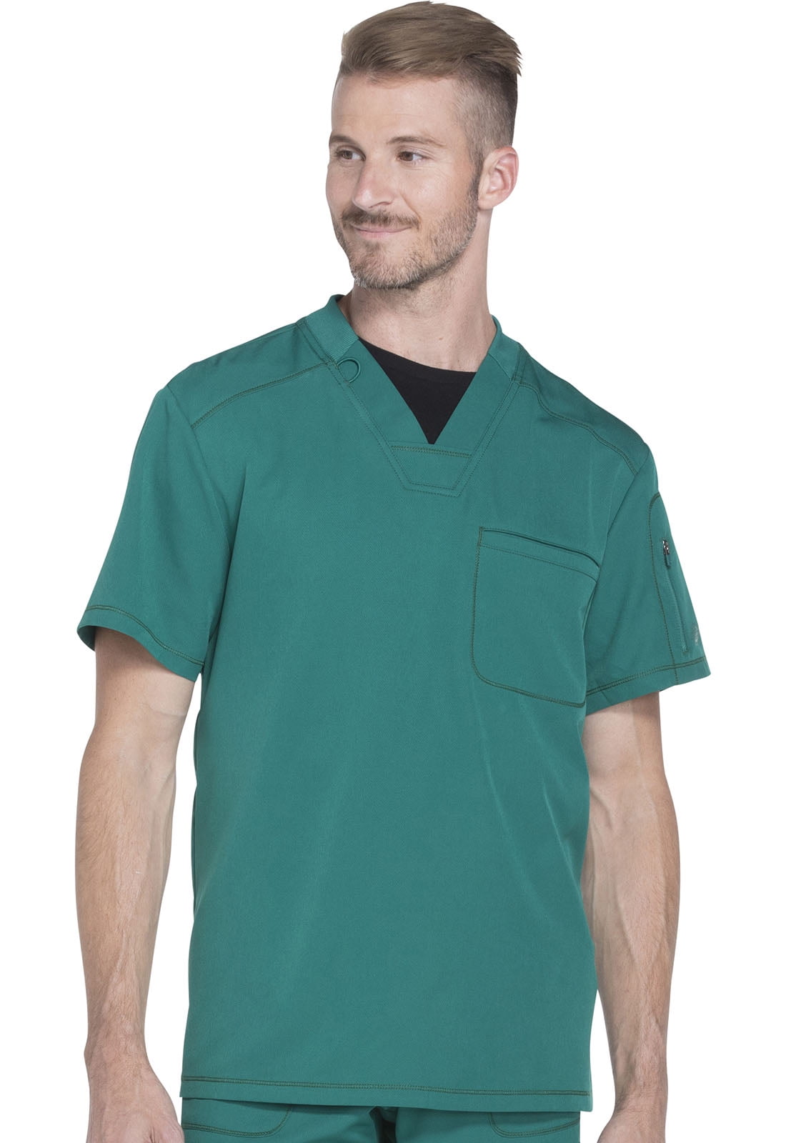 Dickies Dickies Dynamix Men's VNeck Scrub Top DK610, 2XL, Hunter