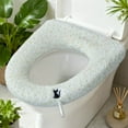 thumbnail image 5 of Kadlawus Under $5 ! Floral Faux Fur Toilet Seat Cushion Plush Fabric Handles for Easy Removal Machine Washable Soft Comfort Fit Standard Elongated Seats, 5 of 5