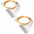 thumbnail image 1 of Yazoeia 2-Pack FC/UPC Fiber Optic Pigtail, 1.5m 12 Strand SingleMode 9/125 Fiber Pigtail, 12 Color-Coded Fiber Patch Cords for Engineering Network Fiber Access CJC912-155619, 1 of 7