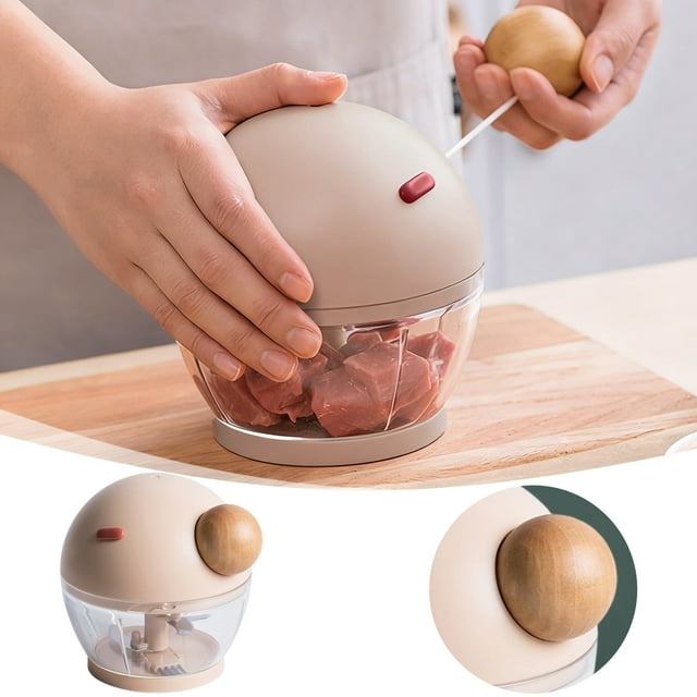 Manual Garlic Masher and Vegetable Chopper 500ml Capacity Mini Home Food Processor for Meat Peppers