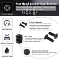 thumbnail image 3 of #10-32 x 5/8 Inch Flat Head Socket Cap Screws Hex Drive Machine Screws with Hex Spanner 10 Pcs, 3 of 7
