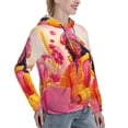 thumbnail image 6 of Daiia Digital Nomad Pink Landscape Pattern Women's Fashion Hoodies & Sweatshirts with Kangaroo Pocket Hooded Sweatshirt with Eye-catching Drawstrings-Large, 6 of 7