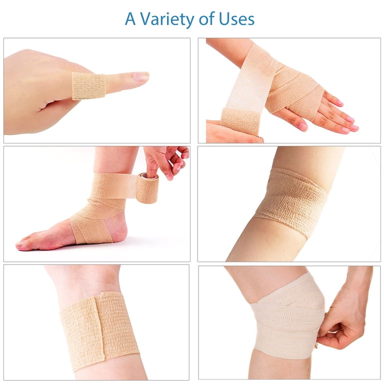 LotFancy Self Adherent Bandage Wrap, Tan, 12-Pack (2" x 5 Yds) photo 7