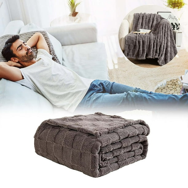 Manta Polar Gris Suave y Gruesa | 130 X 155 Cm | 0,58 Kg | Manta para Dormitorio