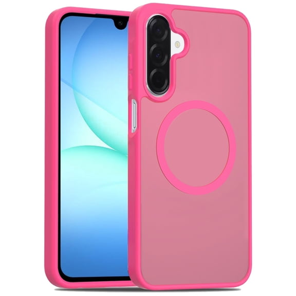 XPM for Samsung Galaxy A17 5G Phone Case, MagSafe Compatible Case Hybrid Soft TPU Bumper Hard Translucent Matte Back Slim Shockproof Cover for Samsung A17 5G (Hotpink)