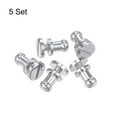 thumbnail image 3 of 5 Set 5mm Solid Brass Round Head Stud Screw Rivets for DIY Leather Belt Wallet Handbag Decoration, Silver Tone, 3 of 5