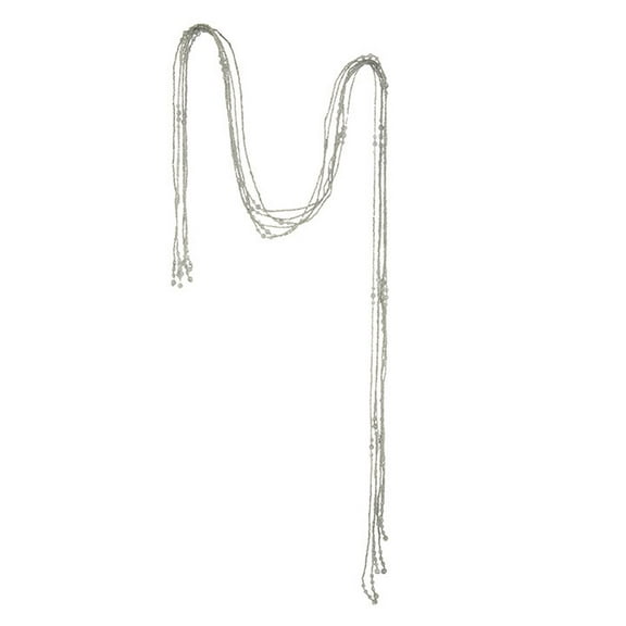 Raz Imports Happy Hollydays 5' Silver Glittered Beaded Garland