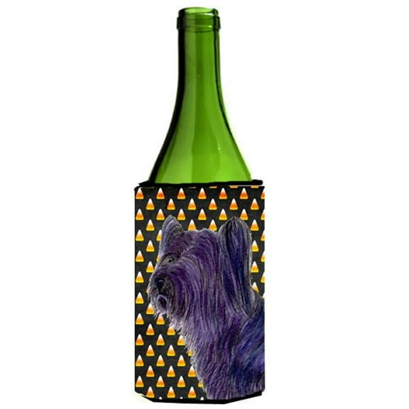 Skye Terrier Candy Corn Halloween Portrait Wine bottle sleeve Hugger - 24 Oz.