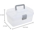 thumbnail image 2 of Organizador gris transparente con tapón de tapa de metal para un acceso sin problemas a sus manualidades, herramientas o cosméticos favoritos, artesanía simplificada, plástico resistente para mayor, 2 of 7