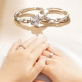 thumbnail image 2 of Clearance Now! Couple Rings Crystal Couple Wedding Adjustable Rings Jewelry New N8 E9N8, 2 of 9