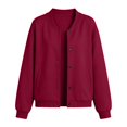 thumbnail image 6 of Ymyiu Womens Sweatshirt Womens Snap Sweatshirts Jackets Long Sleeve Casual Loose Outwear with Pockets(Wine, S), 6 of 9