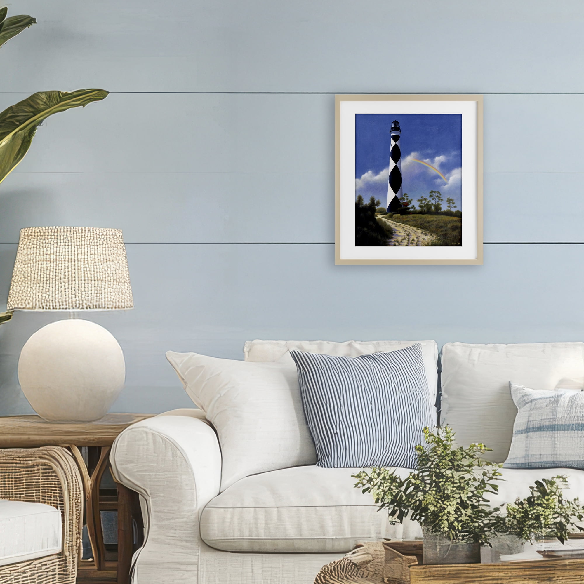 North Carolina Cape Lookout Birch Framed Print Under Glass, design by Wind River Studios