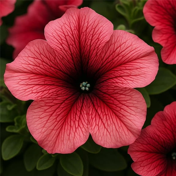 Daddy Series Petunia Red Seed ~25 Seeds– Pelleted – Petunia x hybrida – Non-GMO, Annual Flower – 3–4" Veined Blooms in Blue, Pink, Orchid, Red, More – Compact 12–15" Plants for Garden