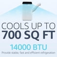 thumbnail image 3 of Air Conditioner, 14000BTU Portable Air Conditioner With 24H Energy Save Timer, Cooling, Dehumidify, 3-Speed Fan, Suitable For Rooms Between 500-700 sqft, 3 of 6