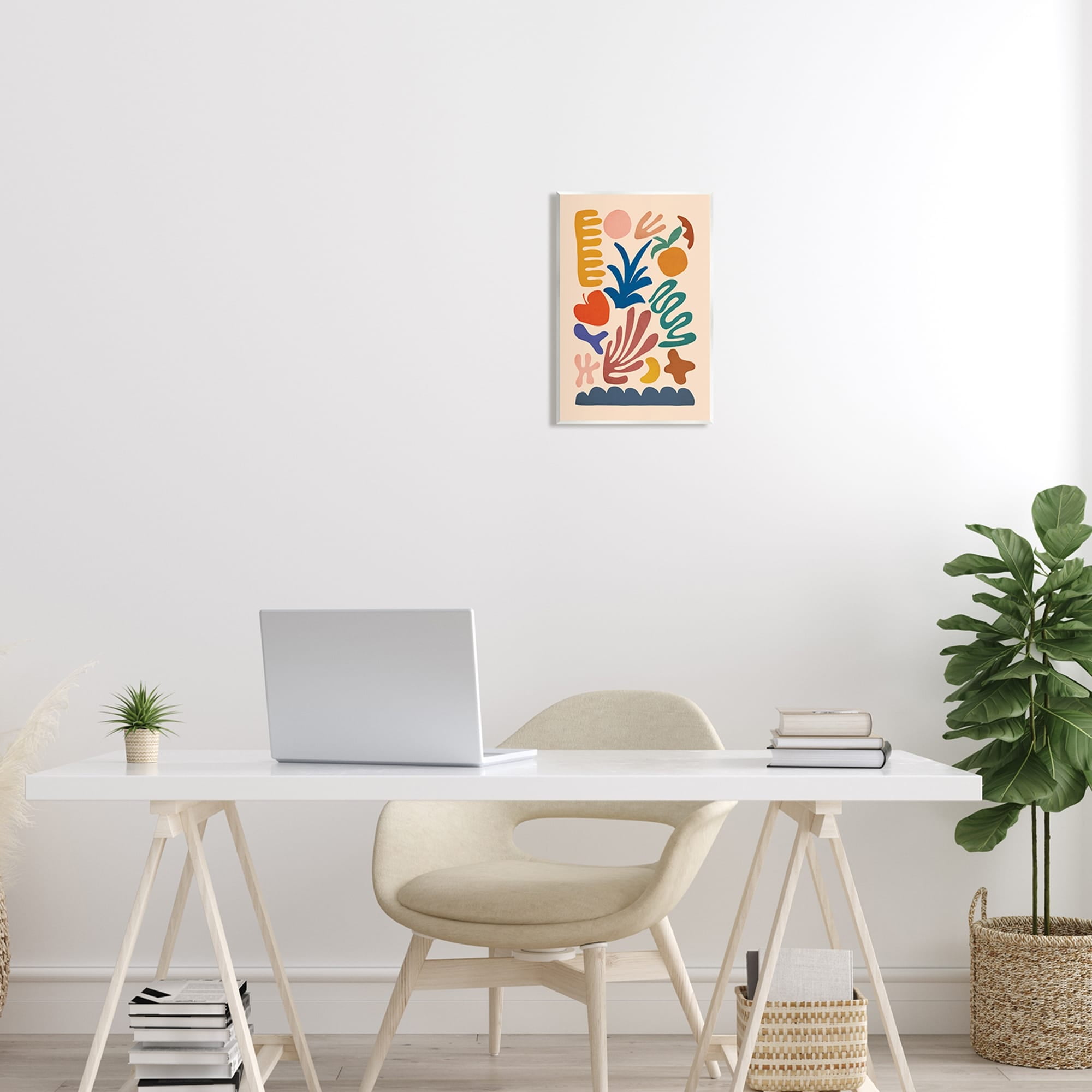 Stupell Industries Abstract Cutout Fruit Plant Shapes Geometric Botanicals Graphic Art Unframed Art Print Wall Art, Design by JJ Design House LLC