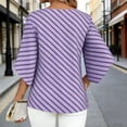 thumbnail image 4 of Uootdi Boho Tops for Women 3/4 Sleeve V Neck Ethnic Geometric Print Flared Sleeve Relaxed Fit Trendy Casual Vacation Outfits Gift, 4 of 7