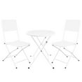 thumbnail image 4 of 3 Pieces Foldable Steel Metal Frame Patio Table and Chair Set, Outdoor Patio Furniture Sets All Weather Patio Bistro Set for Poolside Garden Yard, Space Saving, No Assemble Required, White, 4 of 7