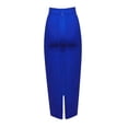 thumbnail image 5 of Black High-Waisted Pencil Skirt With Back Slit Mid-Length Slim Fit, 5 of 8