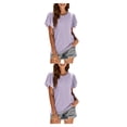 thumbnail image 1 of Qarigey Camiseta de mujer con volantes de Color sólido cuello estética linda blusa suelta fiesta noche Club verano Top niñas ropa Type10 NO10, 1 of 6
