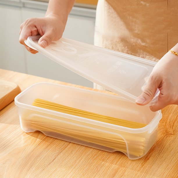 Récipient à Spaghetti Transparent - Boîte Rangement Pâtes 30,5 X 8,8 X 7,5 Cm - Empilable, étanche - Qualité Alimentaire