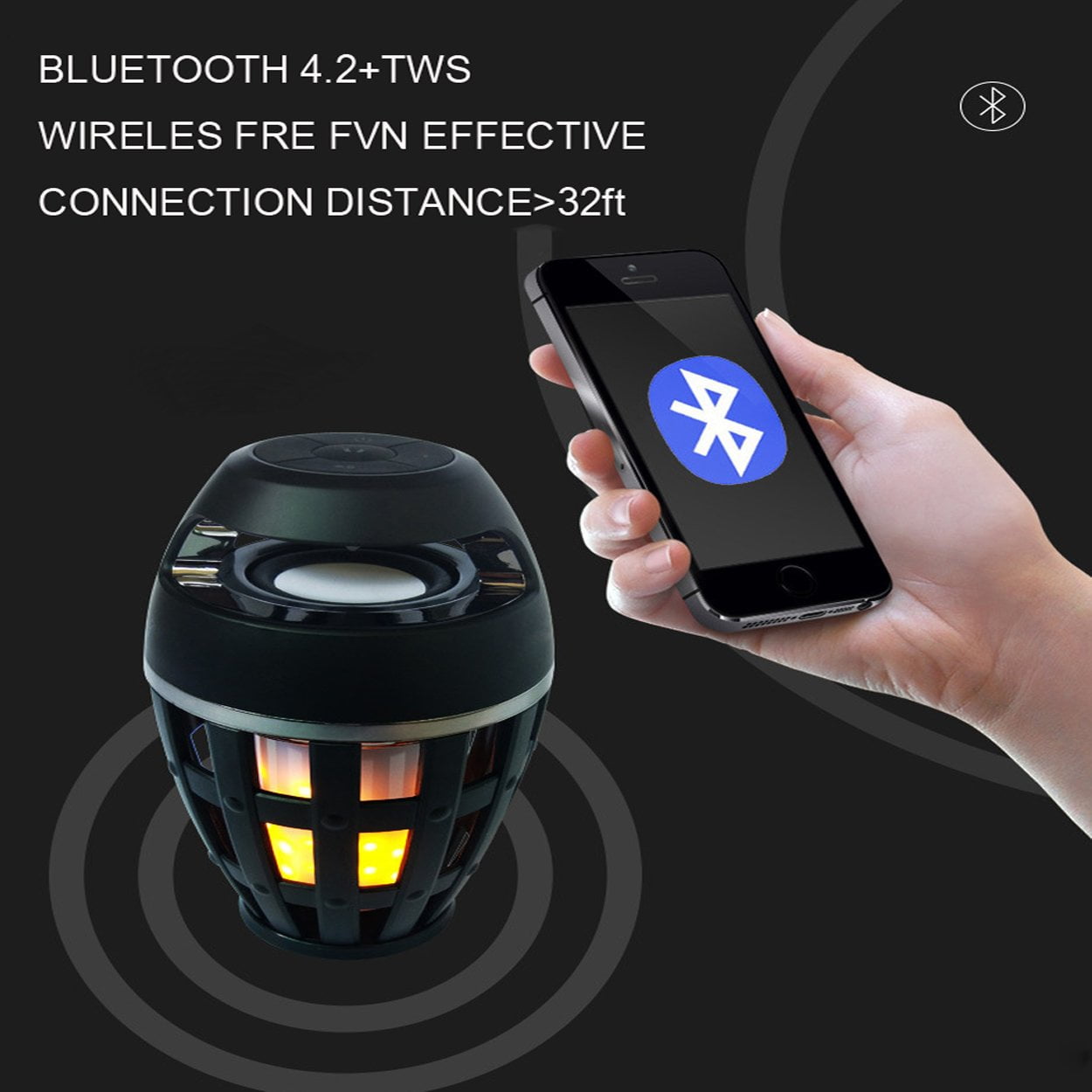 dancing flame bluetooth speaker